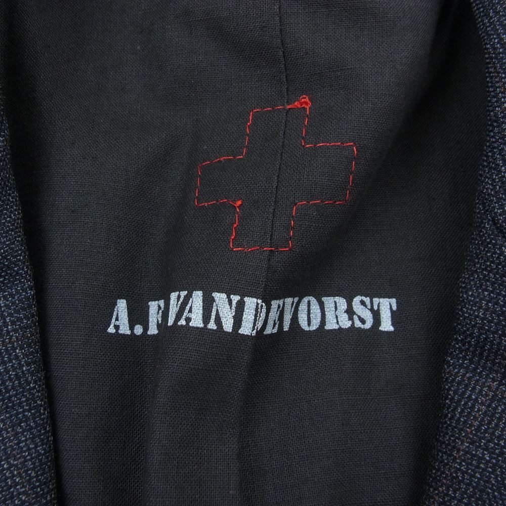 ヴァンデヴォースト ヴァージンウール ピークトラペル テーラードジャケット ネイビー系 34【中古】