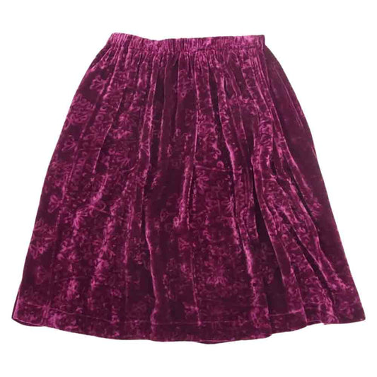 tao COMME des GARCONS タオ コムデギャルソン AD2009 3D-S031 フラワー柄 ベロア スカート パープル系 S【中古】