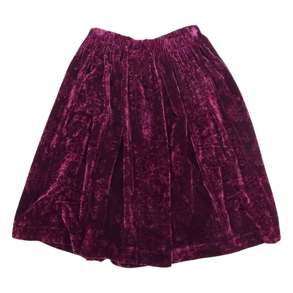 tao COMME des GARCONS タオ コムデギャルソン AD2009 3D-S031 フラワー柄 ベロア スカート パープル系 S【中古】