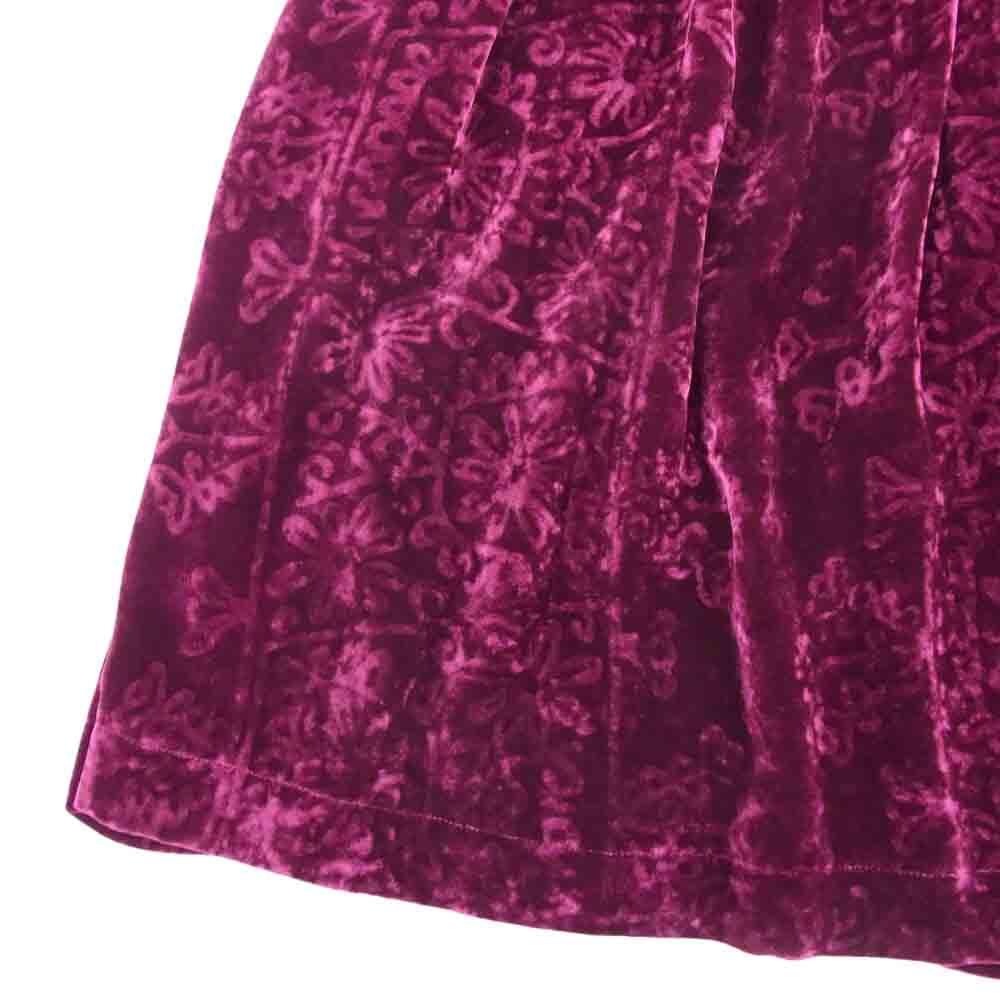 tao COMME des GARCONS タオ コムデギャルソン AD2009 3D-S031 フラワー柄 ベロア スカート パープル系 S【中古】