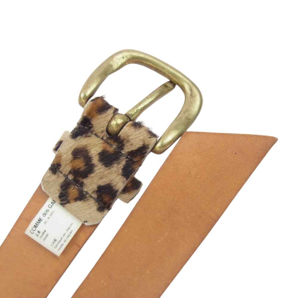 JUNYA WATANABE COMME des GARCONS ジュンヤワタナベコムデギャルソン レオパード ハラコレザー ベルト ブラウン系【中古】