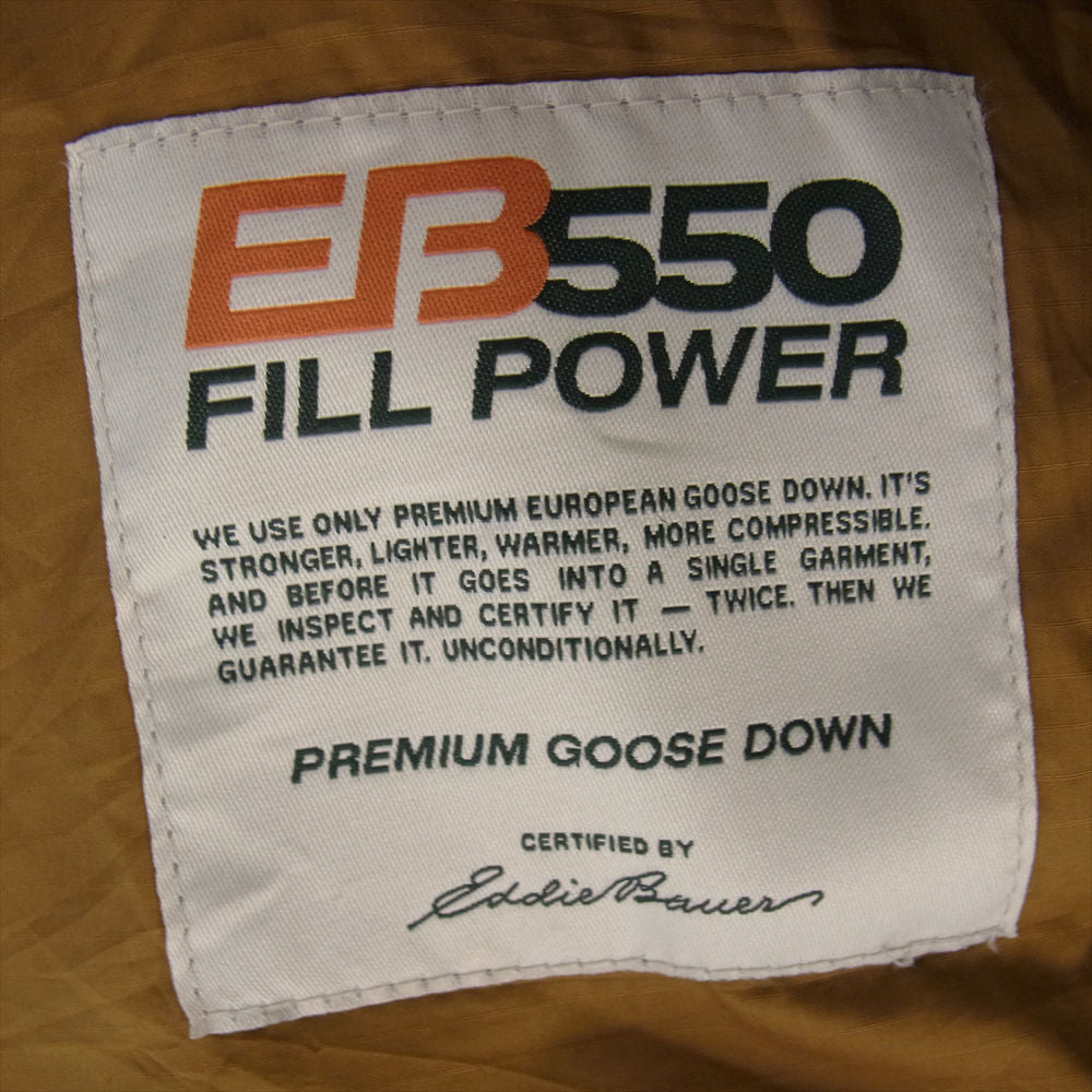 Eddie Bauer エディー・バウアー BAUER DOWN レザー 切替 ダウン ジャケット カーキ系 L【中古】