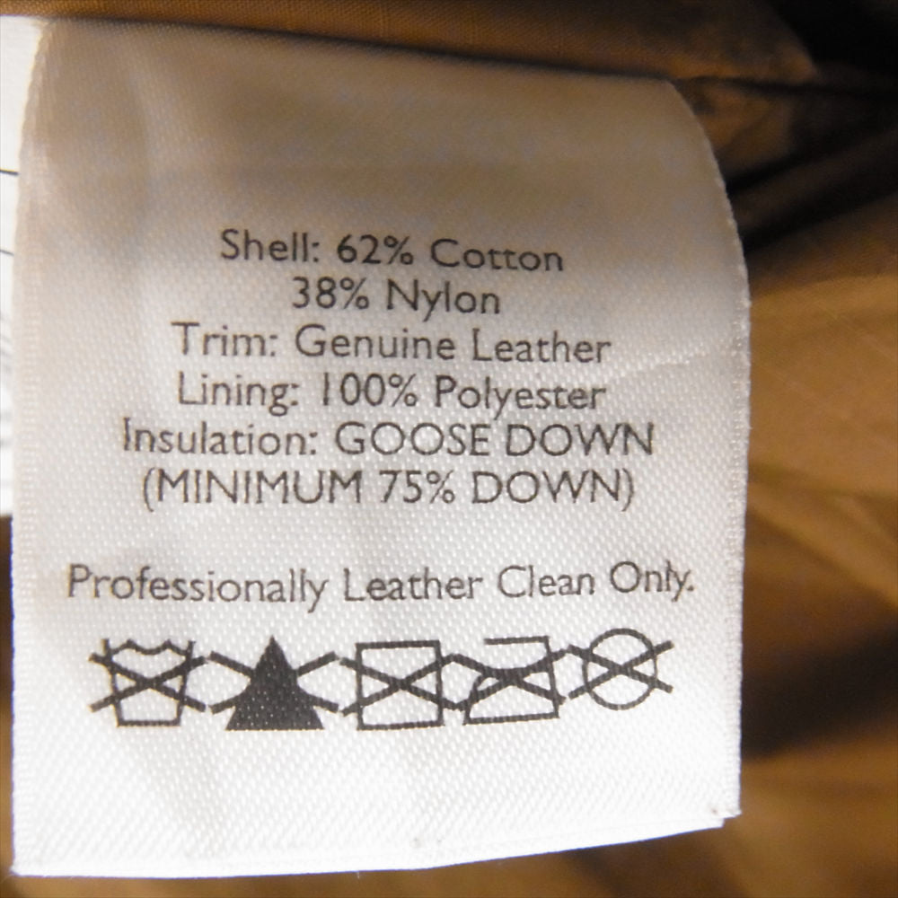 Eddie Bauer エディー・バウアー BAUER DOWN レザー 切替 ダウン ジャケット カーキ系 L【中古】