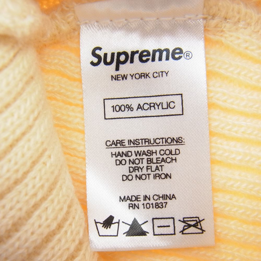 Supreme シュプリーム 20AW Wide Rib Beanie ワイド リブ ビーニー ニット キャップ クリーム系【極上美品】【中古】