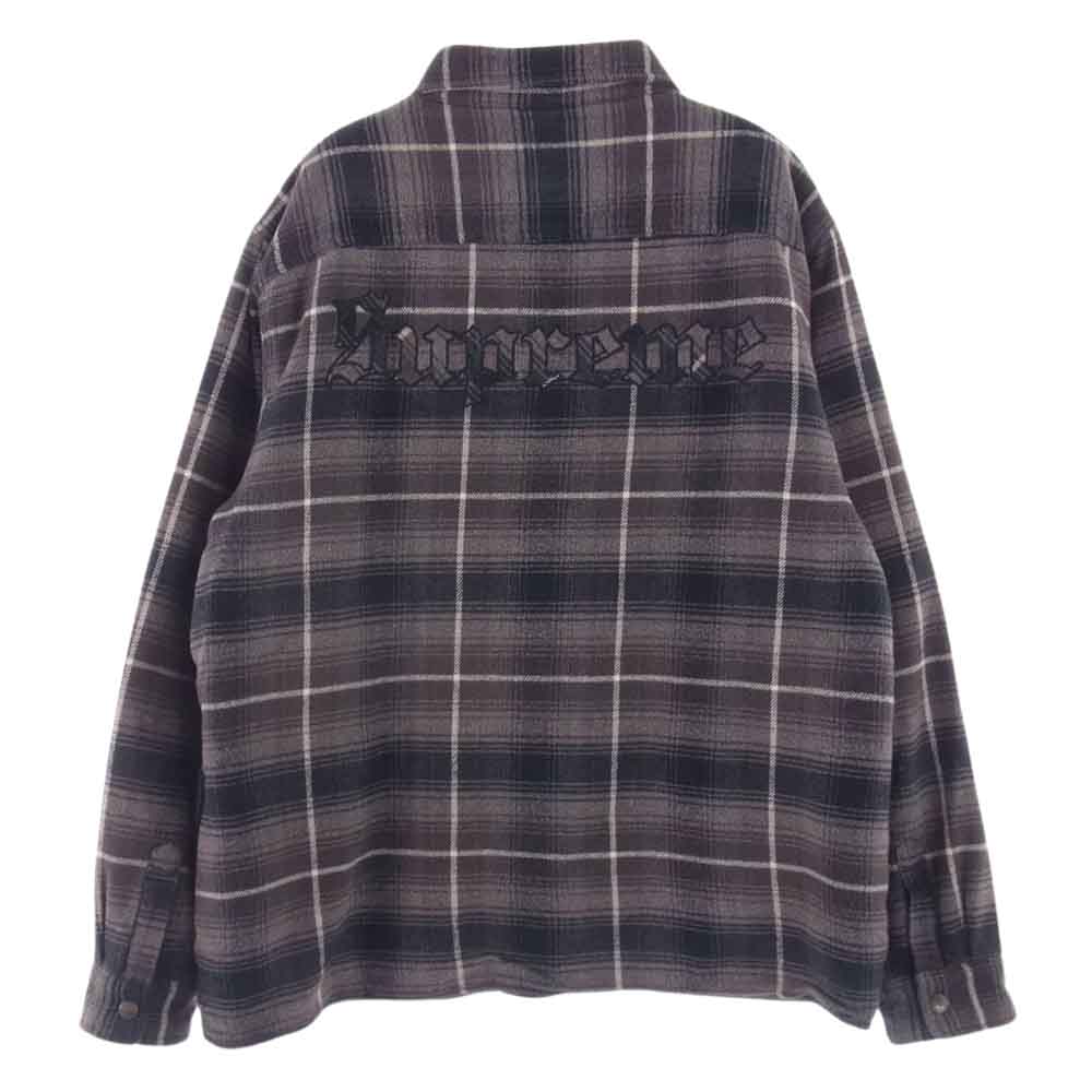 Supreme シュプリーム 22AW Shearling Lined Flannel Shirt シアリング ラインド フランネル シャツ  ブラウン系 L【美品】【中古】