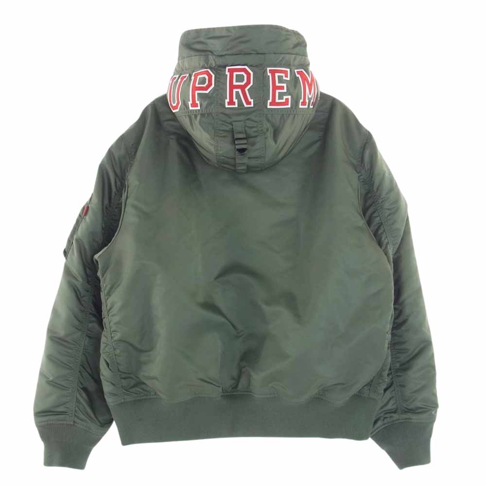 Supreme シュプリーム 21AW Hooded MA-1 フーディー MA1 ジャケット カーキ系 L【美品】【中古】