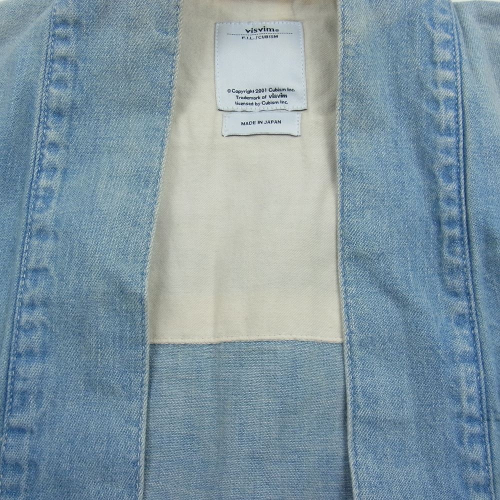 VISVIM ビズビム 13SS 0113105007008 SS LHAMO SHIRT DAMAGED デニム シャンブレー ダメージ加工 ラモ 羽織 シャツ インディゴブルー系 1【中古】