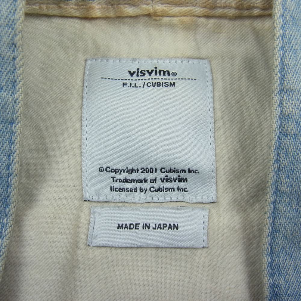 VISVIM ビズビム 13SS 0113105007008 SS LHAMO SHIRT DAMAGED デニム シャンブレー ダメージ加工 ラモ 羽織 シャツ インディゴブルー系 1【中古】