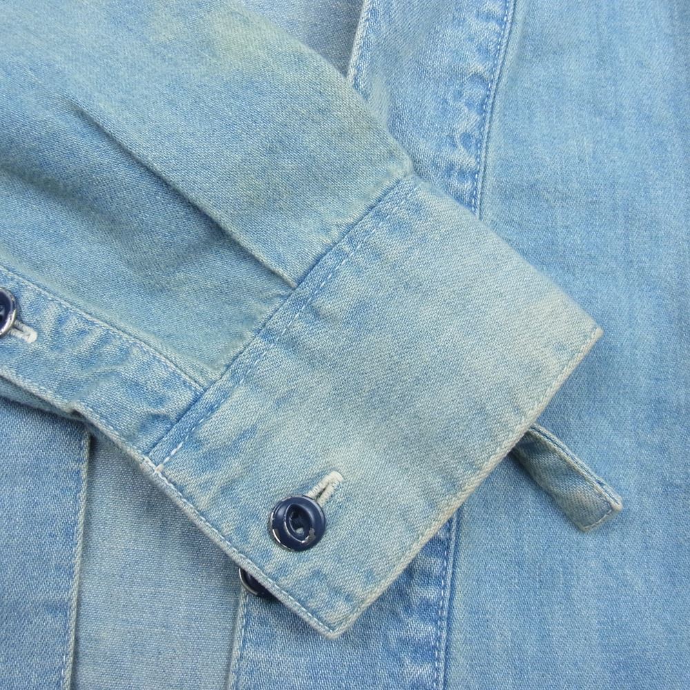 VISVIM ビズビム 13SS 0113105007008 SS LHAMO SHIRT DAMAGED デニム シャンブレー ダメージ加工 ラモ 羽織 シャツ インディゴブルー系 1【中古】