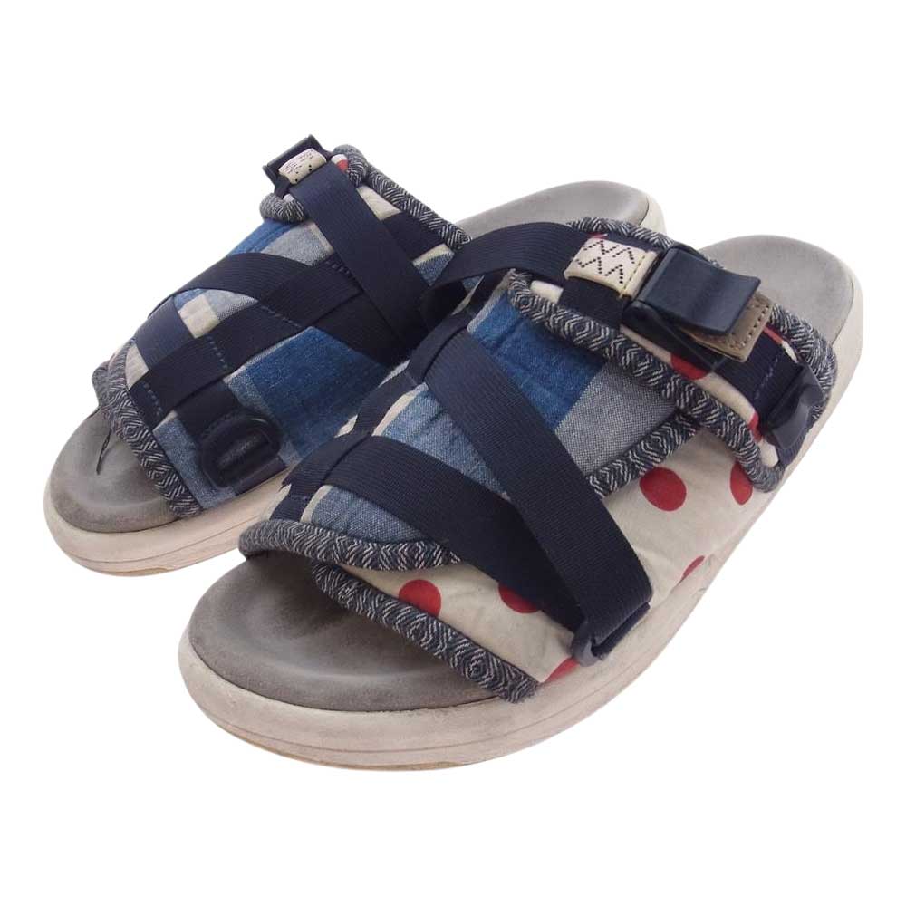 VISVIM ビズビム CHRISTO COLLAGE PATCHWORK クリスト コラージュ パッチワーク ストラップ サンダル ブルー系 M【中古】