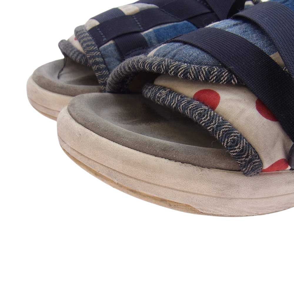 VISVIM ビズビム CHRISTO COLLAGE PATCHWORK クリスト コラージュ パッチワーク ストラップ サンダル ブルー系 M【中古】