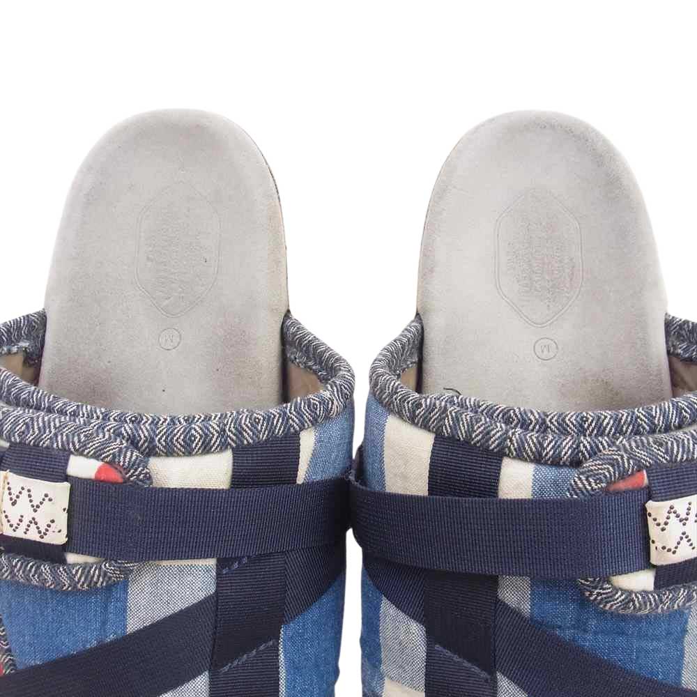 VISVIM ビズビム CHRISTO COLLAGE PATCHWORK クリスト コラージュ パッチワーク ストラップ サンダル ブルー系 M【中古】