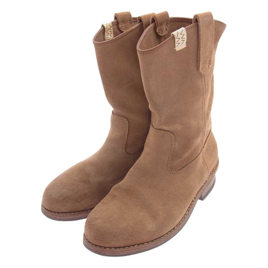 VISVIM ビズビム WABANAKI BOOTS-FOLK ワバナキ レザー ワーク ペコス スエード フォルク ブーツ ライトブラウン系 US8.5【中古】