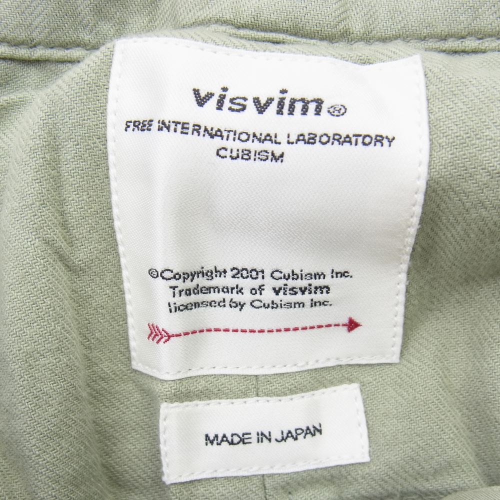 VISVIM ビズビム 21AW 0121205008006 GIFFORD PANTS DMGD 0121205008006 ギフォード ダメージ加工 チノ ミリタリー パンツ ライトグリーン系 1【極上美品】【中古】
