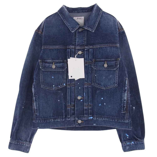 VISVIM ビズビム 23AW 0123205006004 SS 101 JKT DMGD-1010 ペイント加工 ダメージ デニム ジャケット インディゴブルー系 3【美品】【中古】