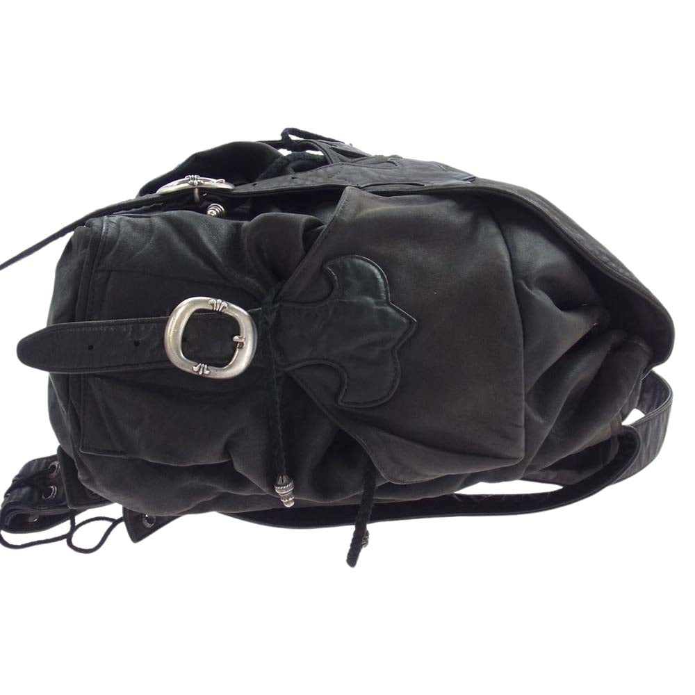 CHROME HEARTS クロムハーツ（原本無） レザー ラージ バックパック フレア ガンスリンガー リュック バッグ ブラック系【中古】