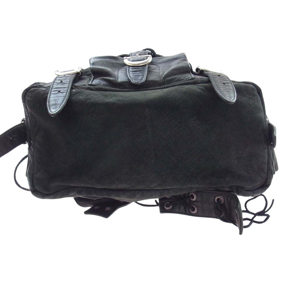 CHROME HEARTS クロムハーツ（原本無） レザー ラージ バックパック フレア ガンスリンガー リュック バッグ ブラック系【中古】