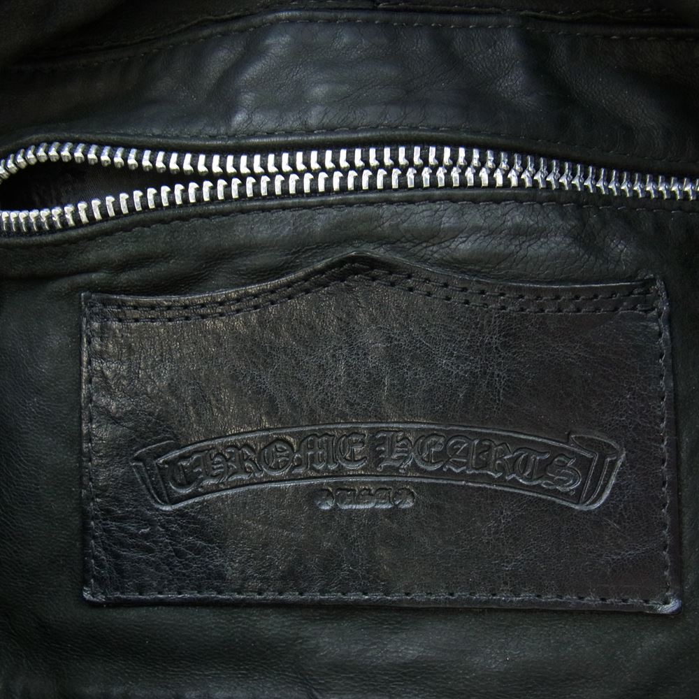 CHROME HEARTS クロムハーツ（原本無） レザー ラージ バックパック フレア ガンスリンガー リュック バッグ ブラック系【中古】