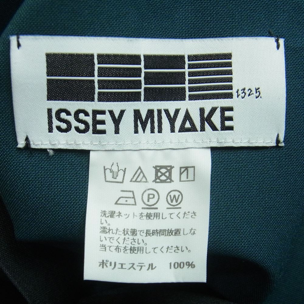 ISSEY MIYAKE イッセイミヤケ IL73FT822 半袖 プルオーバー 変形 ポンチョ ストライプ カットソー ブラック系 グリーン系 2【美品】【中古】