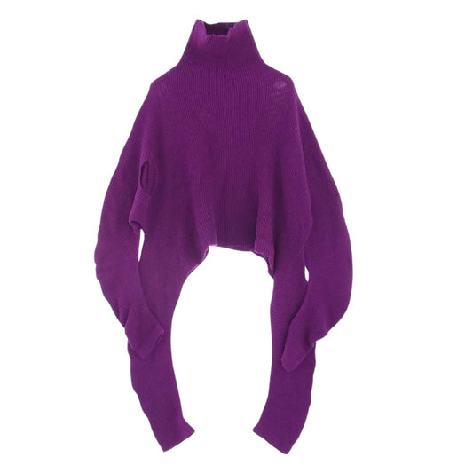 ISSEY MIYAKE イッセイミヤケ IM23-KN266-23 RHIZOME タートルネック オーバーサイズ ニット  パープル系 2【極上美品】【中古】