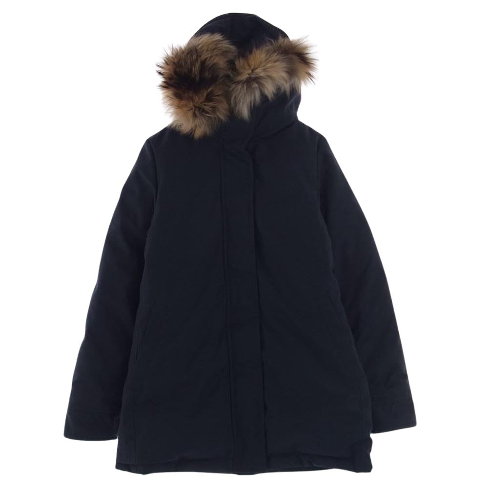 Pyrenex ピレネックス HWK041 BORDEAUX ボルドー ファー ダウン コート ジャケット ネイビー系 JP:36【中古】