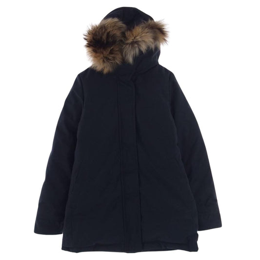 Pyrenex ピレネックス HWK041 BORDEAUX ボルドー ファー ダウン コート ジャケット ネイビー系 JP:36【中古】