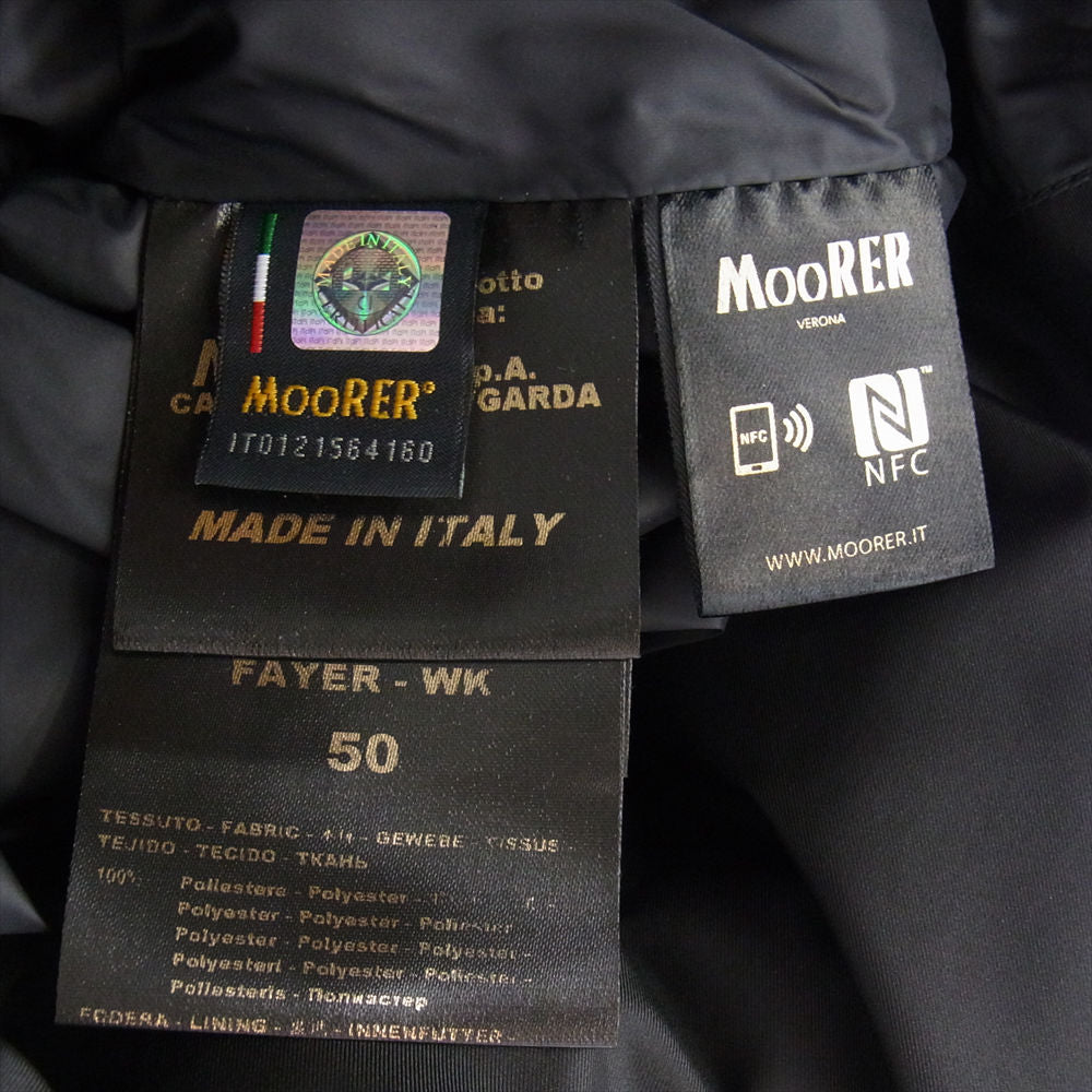 ムーレー FAYER-KM フード フーディー パーカー ダウン ベスト ブラック系 50【中古】