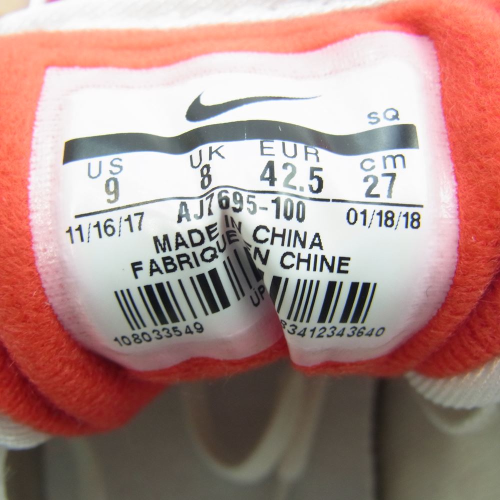 NIKE ナイキ AJ7695-100 Air Max 90/1 Sport Red エアマックス スポーツレッド スニーカー ホワイト系 27cm【中古】