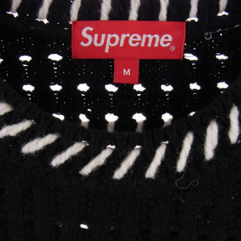 Supreme シュプリーム 23SS QUILT STITCH SWEATER キルト ステッチ セーター ニット トップス ブラック系 M【美品】【中古】