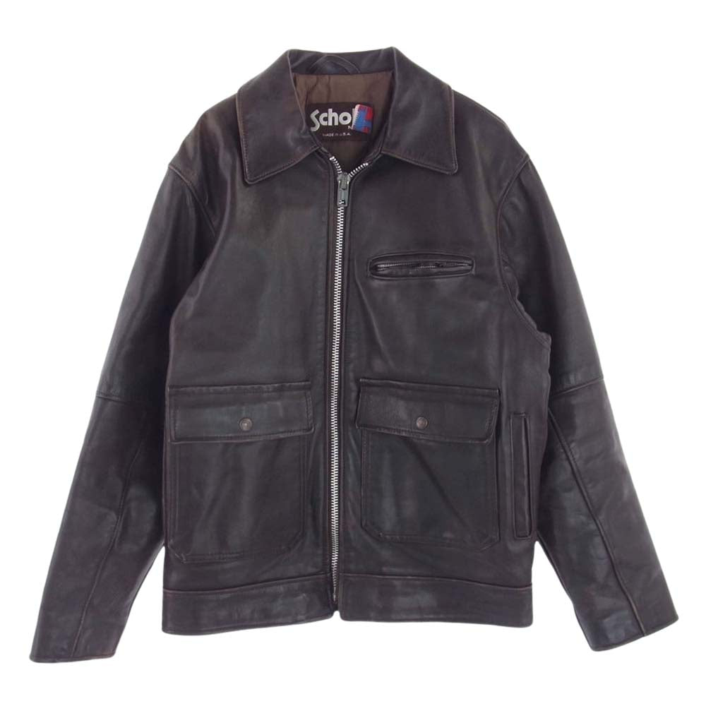 schott ショット 181 USA製 ポリスマン ジャケット レザー ジャケット ダークブラウン系 38【中古】