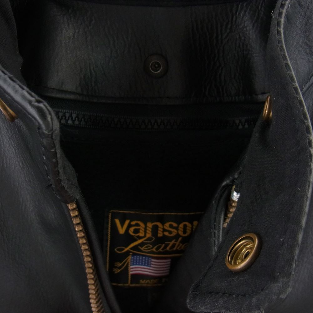 VANSON バンソン MODEL B シングル ライダース ジャケット ブラック系 36【中古】
