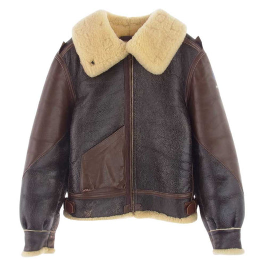Buzz Rickson's バズリクソンズ B-3 大戦モデル ムートン レザー フライト ジャケット ダークブラウン系 36R【中古】