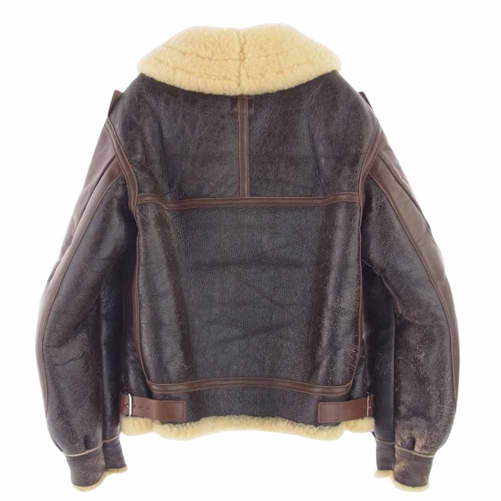 Buzz Rickson's バズリクソンズ B-3 大戦モデル ムートン レザー フライト ジャケット ダークブラウン系 36R【中古】
