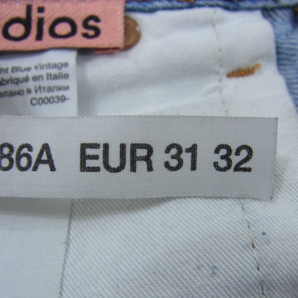 ACNE STUDIOS アクネストゥディオズ C00037 1991 TOJ ベルテッド ワイド デニム パンツ ルーズフィットジーンズ ブルー インディゴブルー系 EUR 31 32【中古】