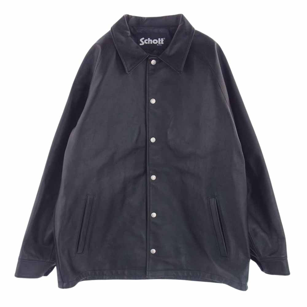 schott ショット 3121026 SHEEP LEATHER COACH JACKET シープレザー コーチ ジャケット ブラック系 XL【中古】
