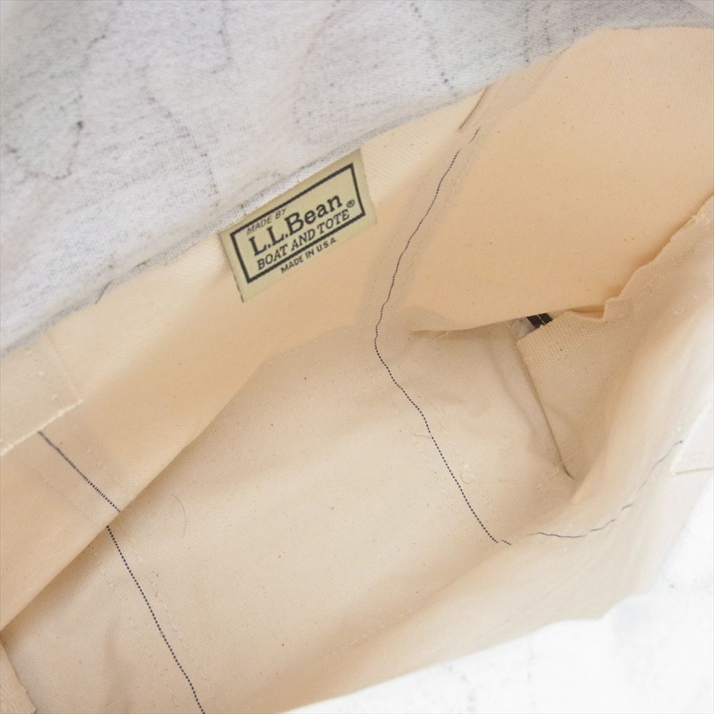 L.L.Bean エルエルビーン キャンバス トート バッグ カモフラ 迷彩 切替 オフホワイト系【中古】