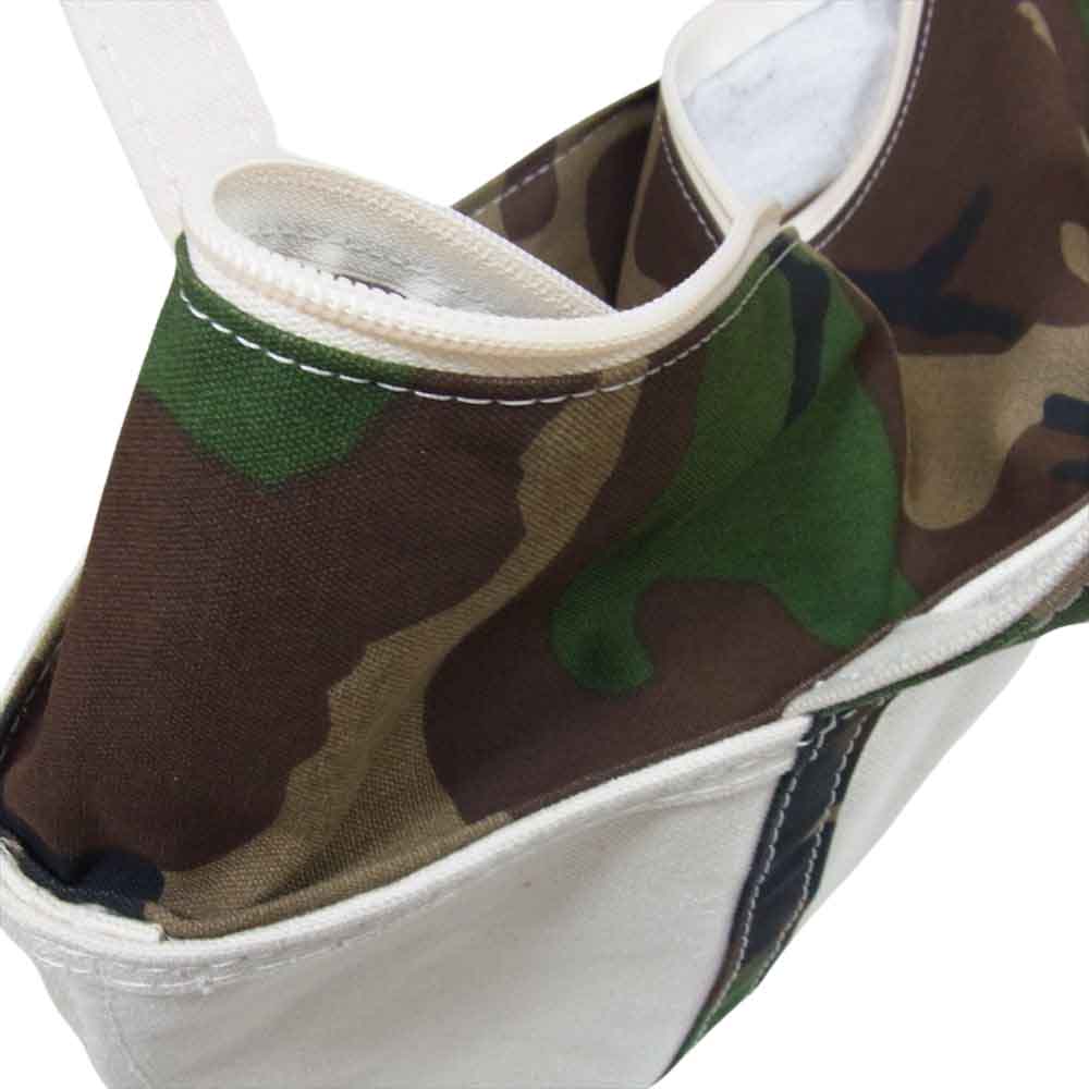 L.L.Bean エルエルビーン キャンバス トート バッグ カモフラ 迷彩 切替 オフホワイト系【中古】