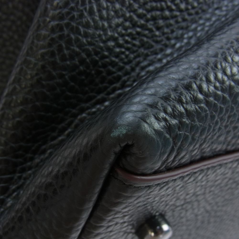 COACH コーチ F75715 レザー 2WAY ボストンバッグ ショルダーバッグ ブラック系【中古】