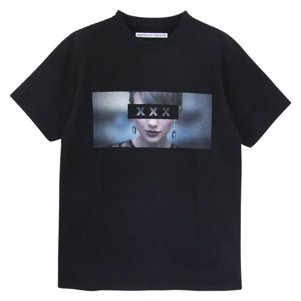 GOD SELECTION XXX ゴッドセレクション ボックスロゴ フォトプリント クルーネック 半袖 Tシャツ ブラック系 M【中古】