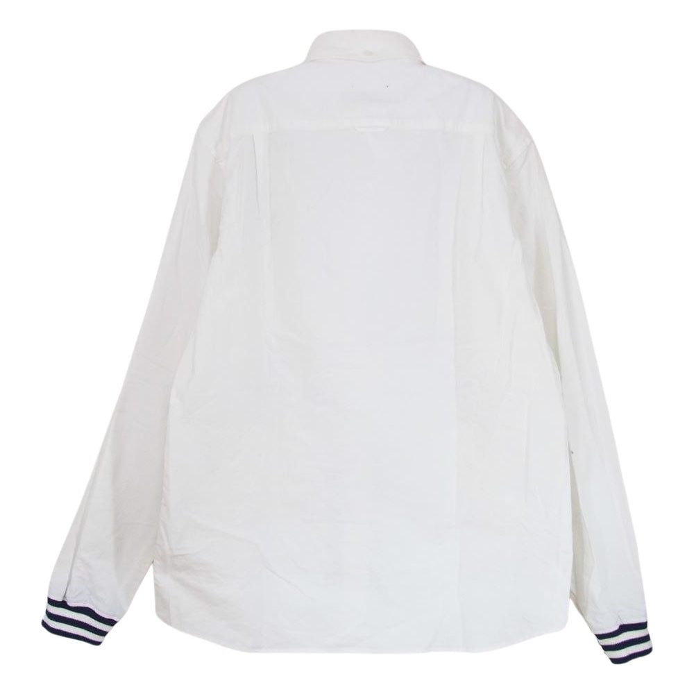SOPHNET. ソフネット 17AW SOPH-178054 RIB B.D SHIRT 袖リブ ロングスリーブ 長袖 ボタンダウン シャツ ホワイト系 M【中古】