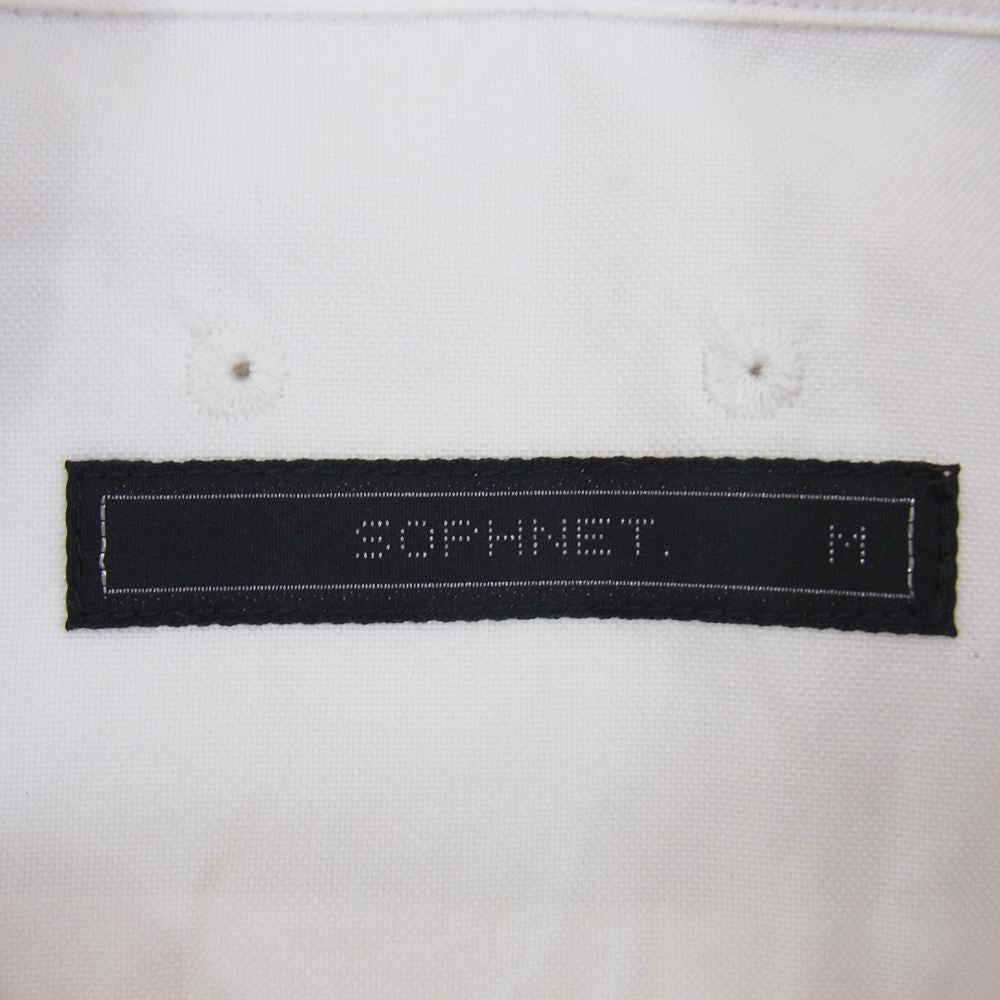 SOPHNET. ソフネット 17AW SOPH-178054 RIB B.D SHIRT 袖リブ ロングスリーブ 長袖 ボタンダウン シャツ ホワイト系 M【中古】