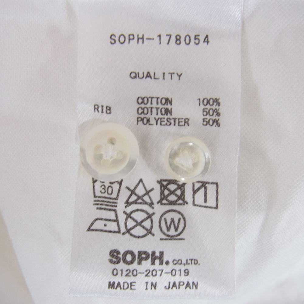 SOPHNET. ソフネット 17AW SOPH-178054 RIB B.D SHIRT 袖リブ ロングスリーブ 長袖 ボタンダウン シャツ ホワイト系 M【中古】