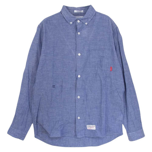 WTAPS ダブルタップス 12SS 121SPDT-SHM04 PLAIN L/S SHIRT GAUZE プレーン シャツ ガーゼ インディゴブルー系 M【中古】