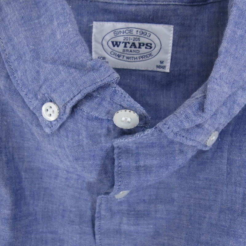 WTAPS ダブルタップス 12SS 121SPDT-SHM04 PLAIN L/S SHIRT GAUZE プレーン シャツ ガーゼ インディゴブルー系 M【中古】