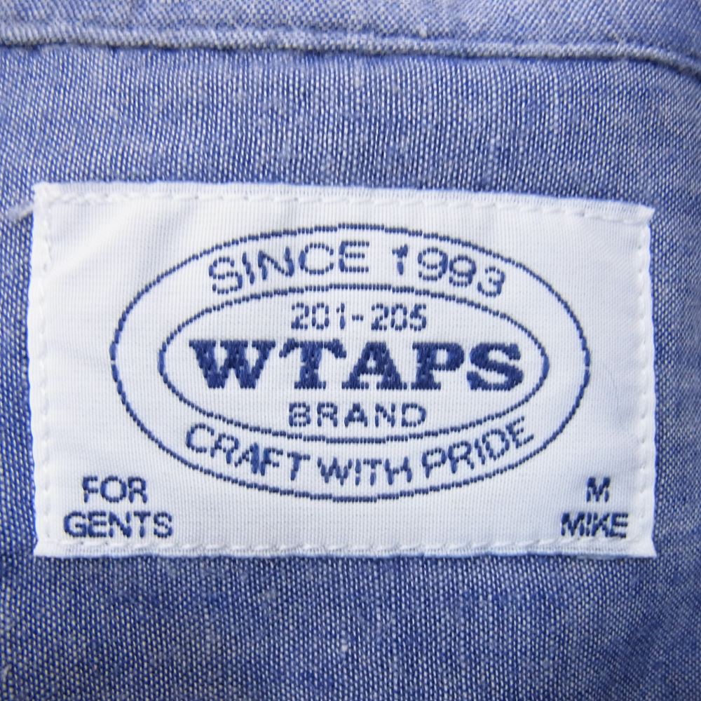 WTAPS ダブルタップス 12SS 121SPDT-SHM04 PLAIN L/S SHIRT GAUZE プレーン シャツ ガーゼ インディゴブルー系 M【中古】