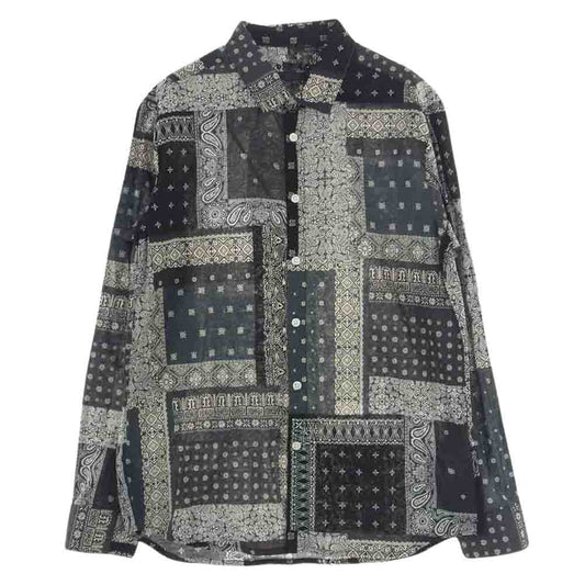 SOPHNET. ソフネット SOPH-180020 BANDANA REGULAR COLLAR SHIRT バンダナ レギュラー カラー 長袖 シャツ ブラック系 M【中古】