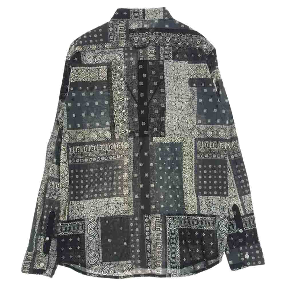 SOPHNET. ソフネット SOPH-180020 BANDANA REGULAR COLLAR SHIRT バンダナ レギュラー カラー 長袖 シャツ ブラック系 M【中古】