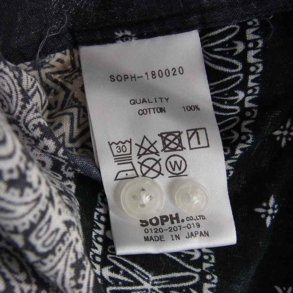 SOPHNET. ソフネット SOPH-180020 BANDANA REGULAR COLLAR SHIRT バンダナ レギュラー カラー 長袖 シャツ ブラック系 M【中古】