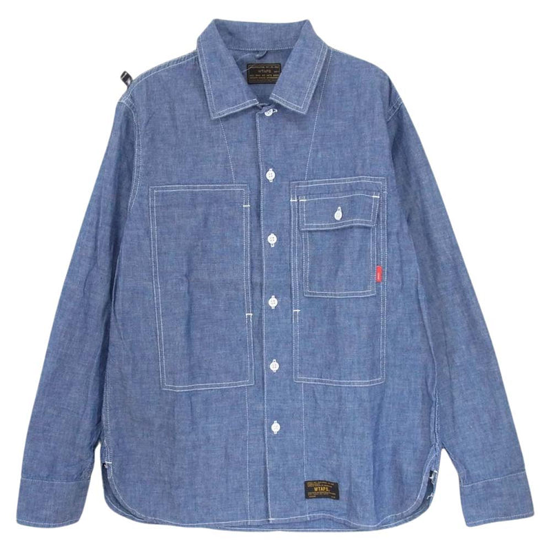 WTAPS ダブルタップス 16AW 162GWDT-SHM11 DECK LS デッキ シャンブレー シャツ インディゴブルー系 2【中古】