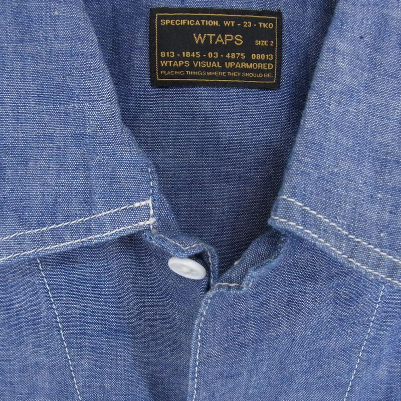 WTAPS ダブルタップス 16AW 162GWDT-SHM11 DECK LS デッキ シャンブレー シャツ インディゴブルー系 2【中古】